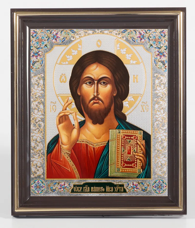 Icon in plastic frame 11×13 embossing Saviour 10