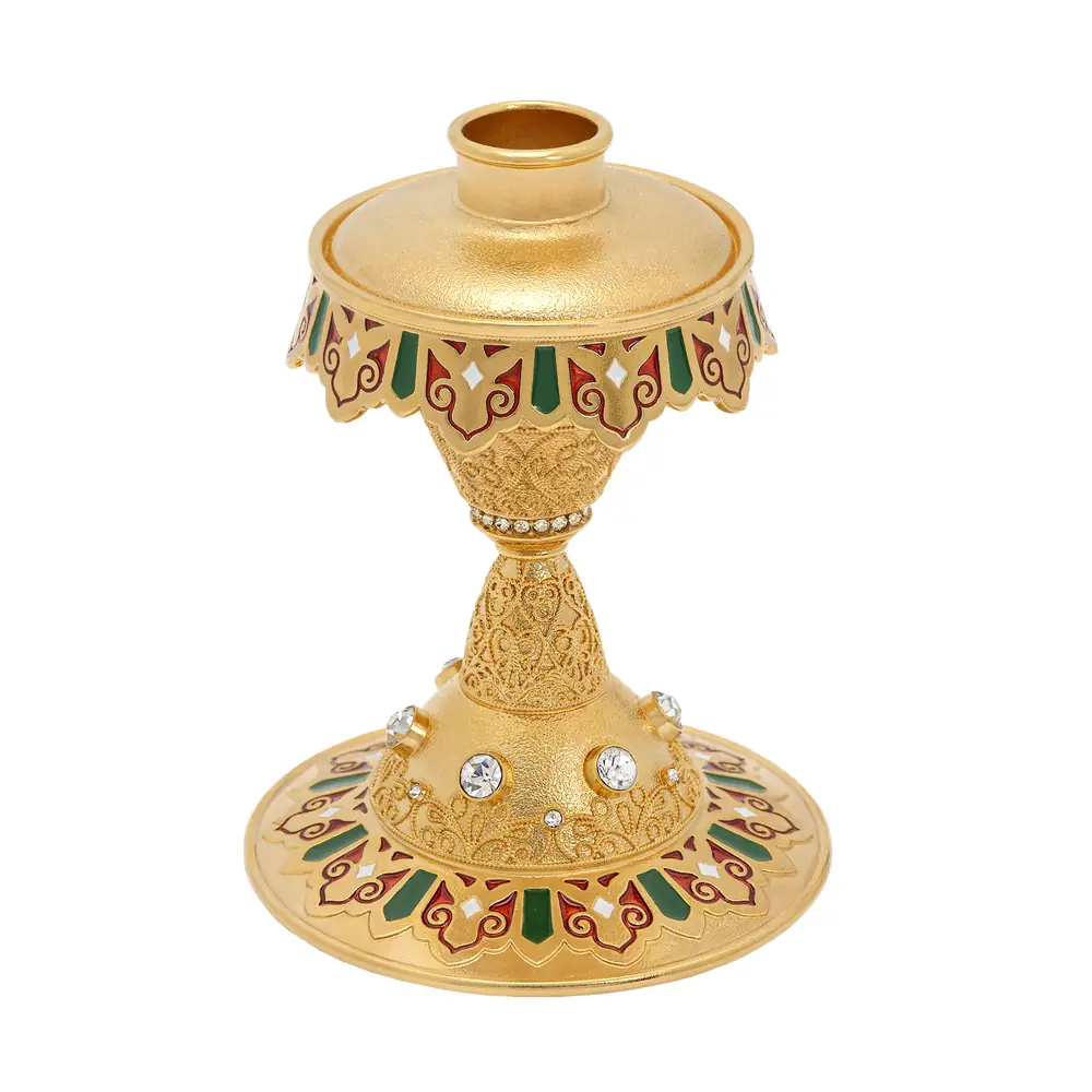 Candlestick №20 cast, enamel / gilding