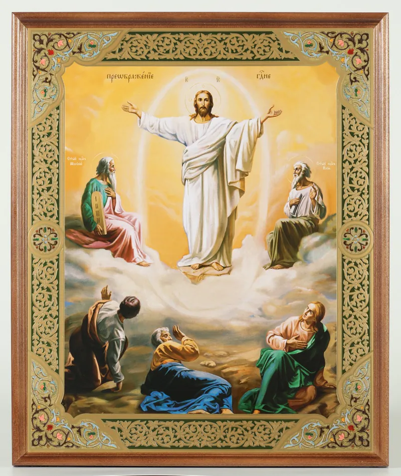 Icon in wooden frame №1 30×40 double embossing, packaging Transfiguration 2