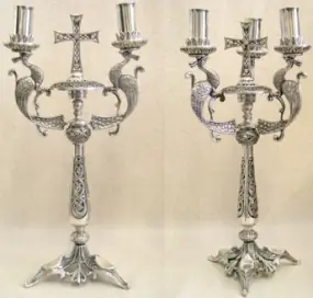 Dikirion-trikirion cast silver