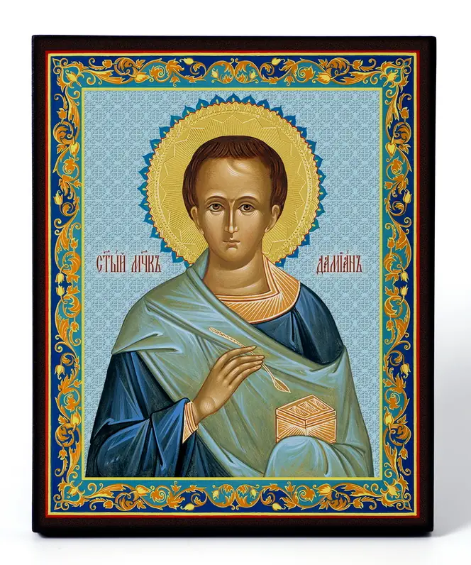 Icon on board 13×15 3D print, varnish Damian