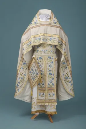 Priest's vestment №37 linen satin-stitch embroidery sewn-on galloon