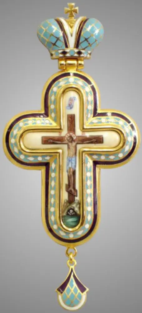 Pectoral cross №157 enamel / gilding