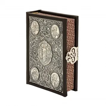 Gospel 170×120 leather cover electroformed covers silver plating niello