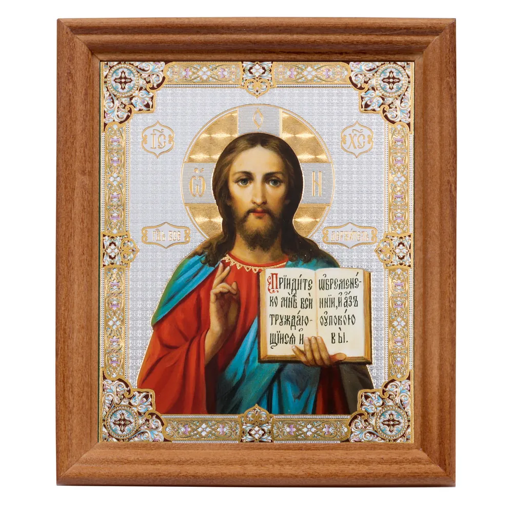 Icon in wooden frame №3 11×13 double embossing Saviour 14
