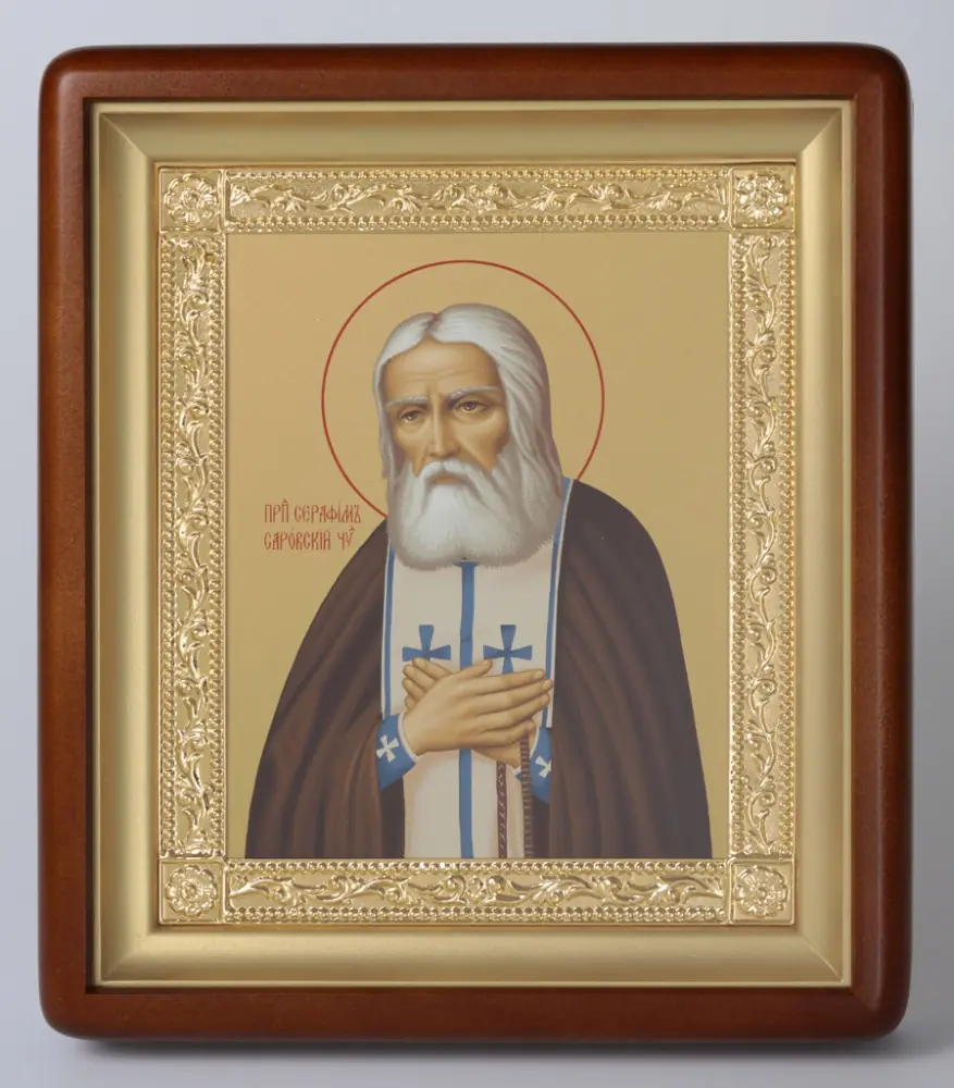 ხატი კიოტში 18×24 ფიგურული, ტემპერა, მოოქროვილი ჩარჩო სერაფიმე საროველი 1