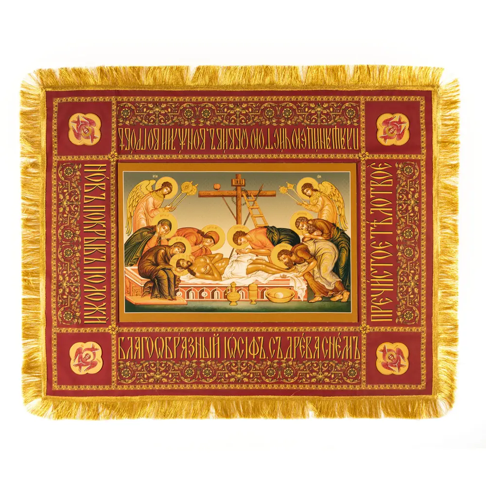 Epitaphios small velvet, sublimation print, canvas of the Saviour