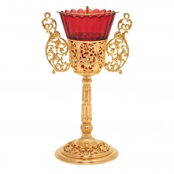 Altar vigil lamp with cast with base №11 gilding
