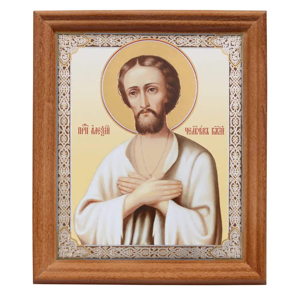 Икона в деревянной рамке №3 11х13 двойное тиснение Алексий - человек Божий 4