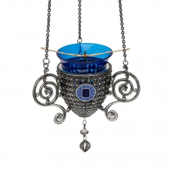 Hanging vigil lamp №102 silver plating niello