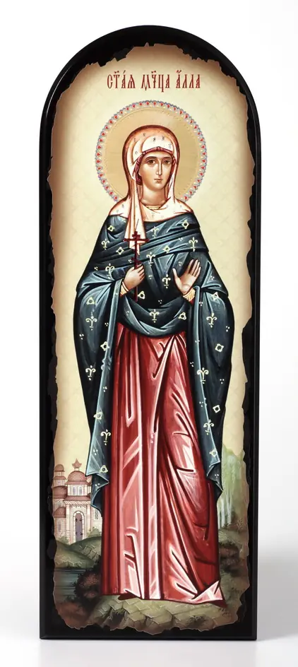 Icon on MDF 18×50 arched, 3D print, varnish Alla