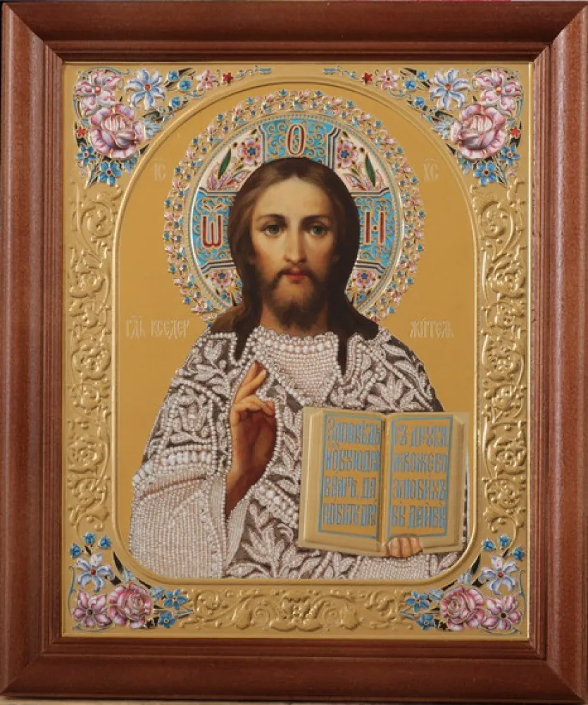 Icon in wooden frame 24×30 blind embossing (without glass) Saviour 27
