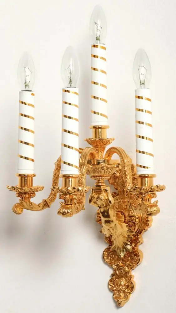 Vigil lamp 4 candles with angel, gilding