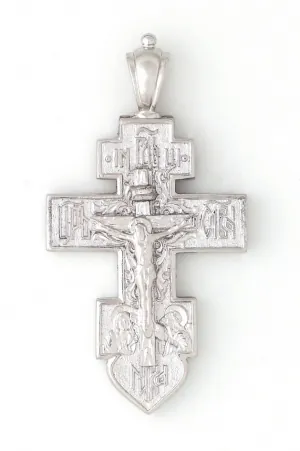 Cross reliquary small brass / silver plating