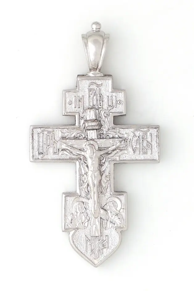 Cross reliquary small brass / silver plating