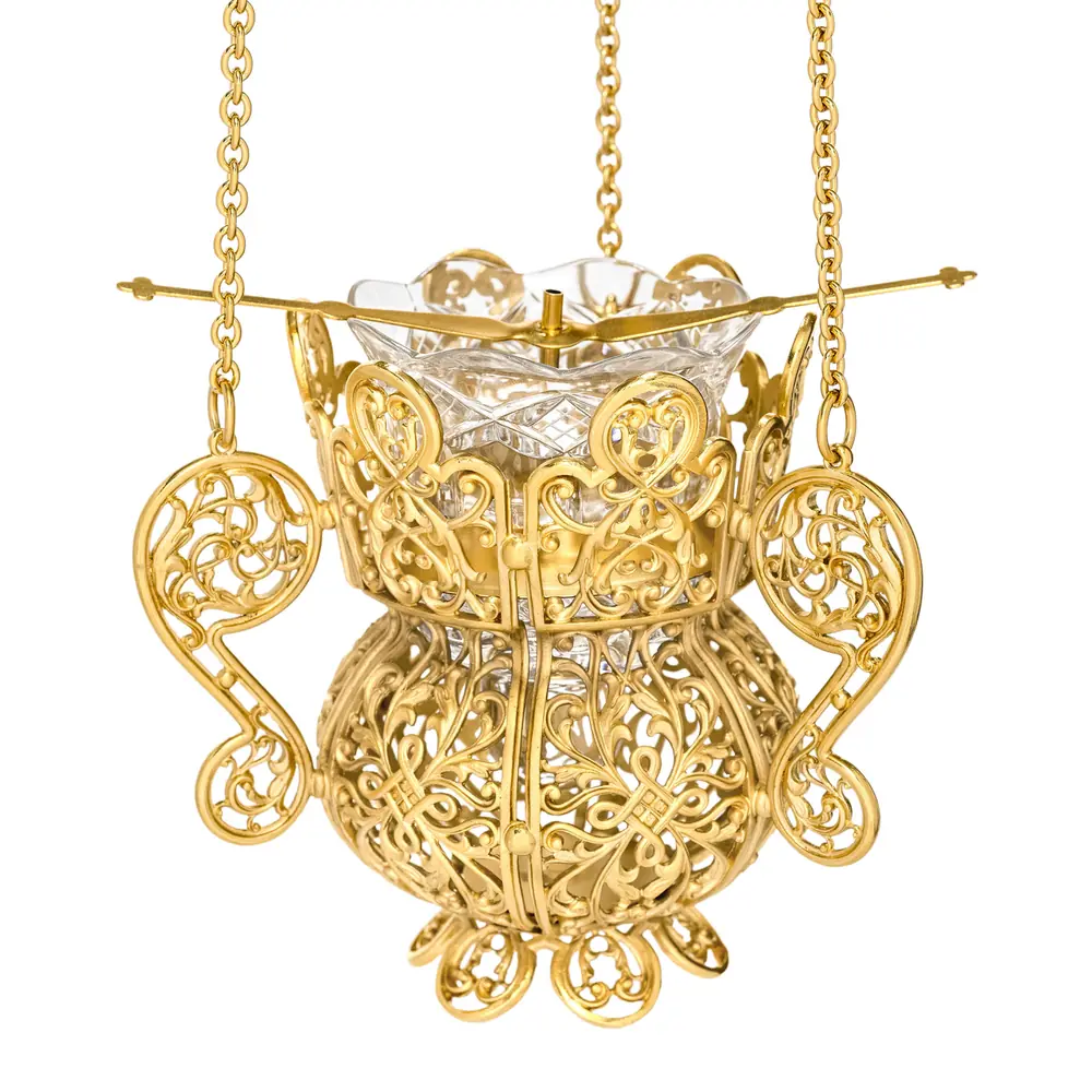 Hanging vigil lamp №47 casting / gilding