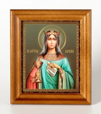 Icon in wooden frame №2 11×13 embossing Barbara of Heliopolis, Great Martyr (6)