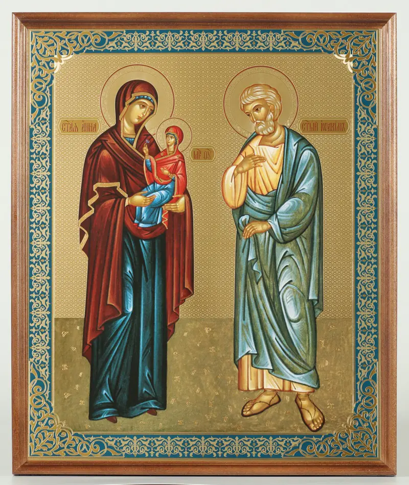 Icon in wooden frame №1 30×40 double embossing, packaging Joachim and Anna