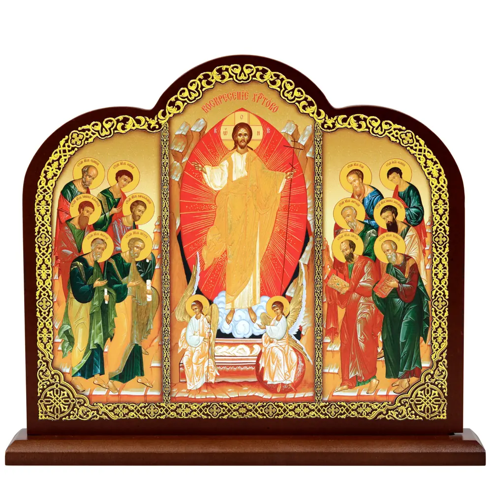 Home iconostasis 24×30 cm with Selected Saints on stand №2 Resurrection of Christ 3