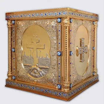 Vestment for the table of oblation 0.8 * 0.8 Pskov-of the Caves №2 gilding enamel