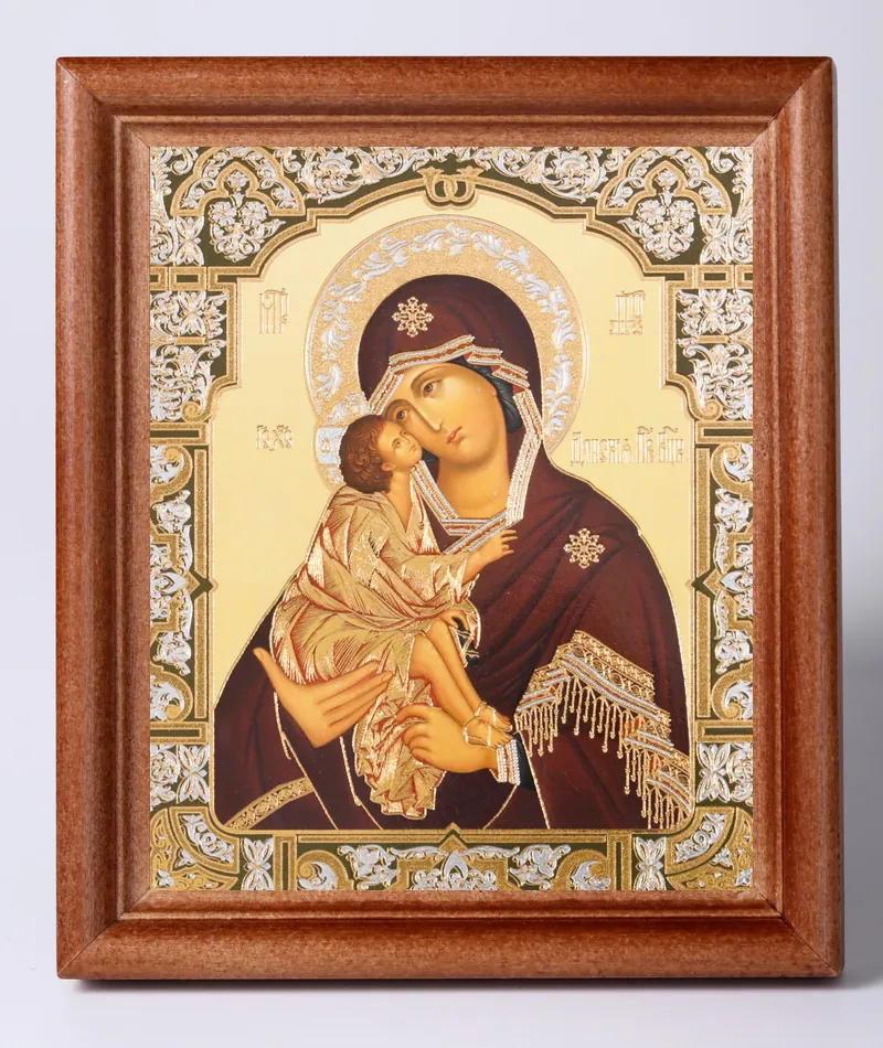 Икона в деревянной рамке №1 11х13 двойное тиснение Донская БМ 2