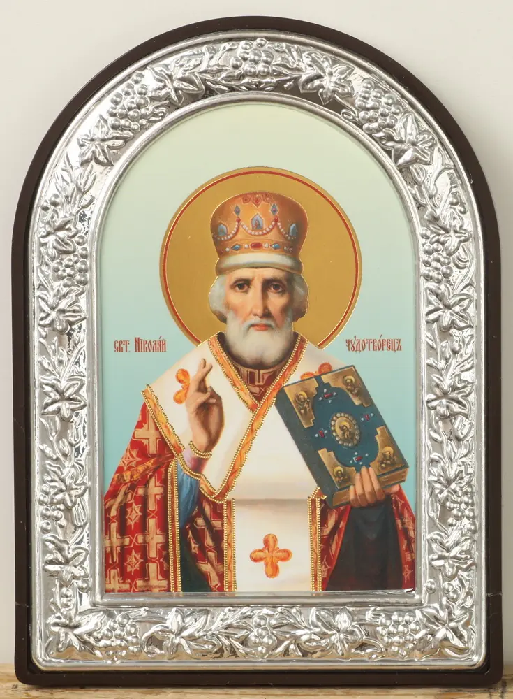 Icon in plastic frame 9×12 arched №1 Nicholas the Wonderworker 14