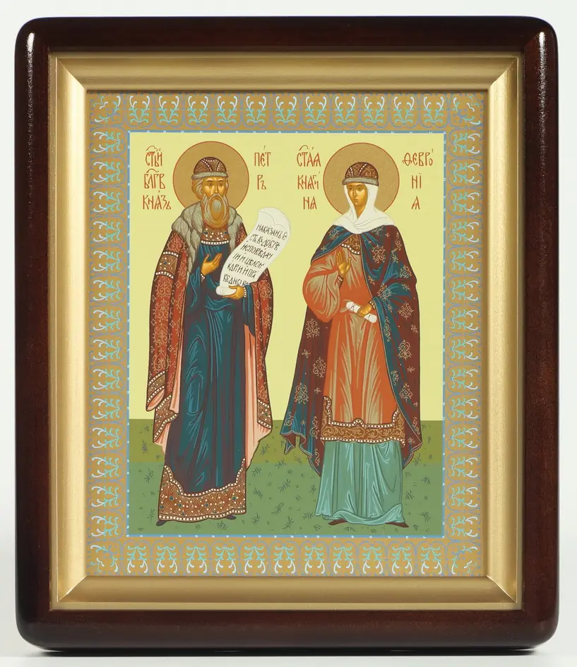 ხატი კიოტში 18×24 ფიგურული, ტემპერა პეტრე და ფევრონია