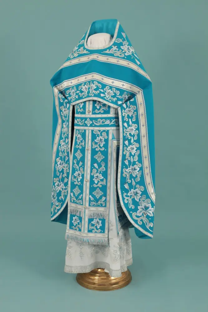 Priest's vestment №34 embroidered on wool (satin stitch) sewn-on galloon