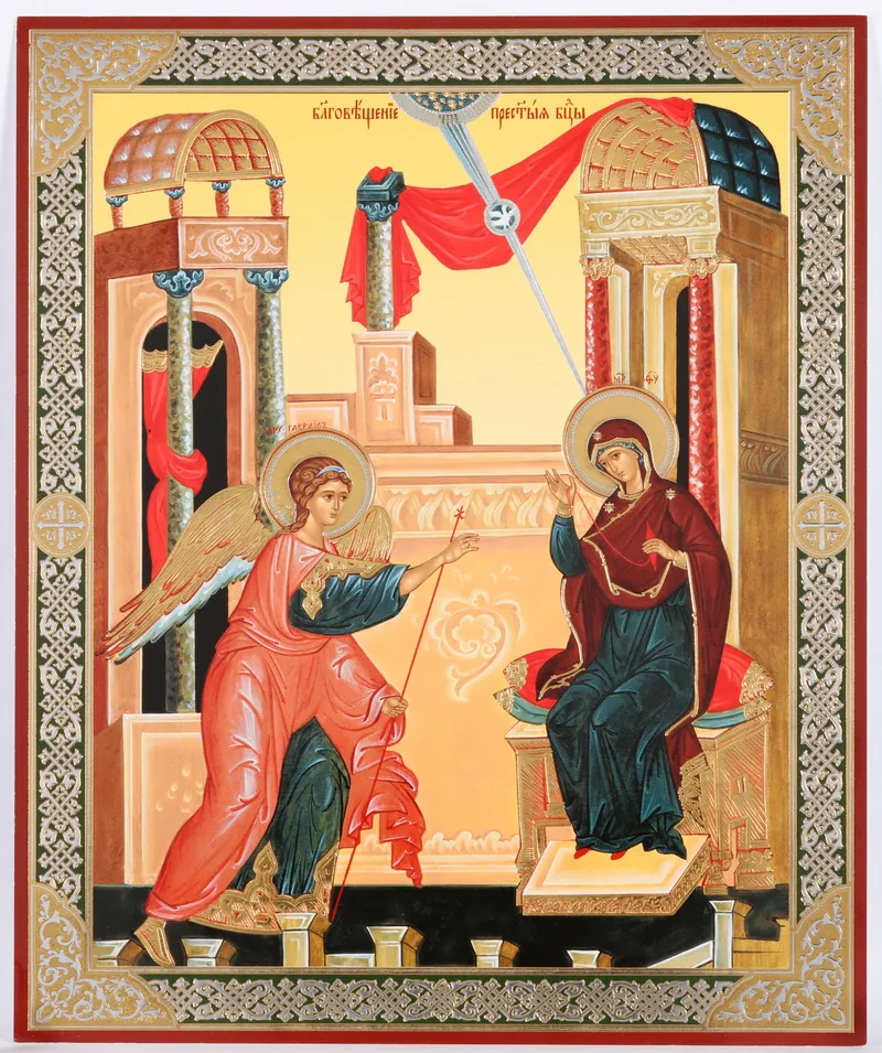ხატი ორგალიტზე №1 18×24 ორმაგი ტვიფრი ხარება