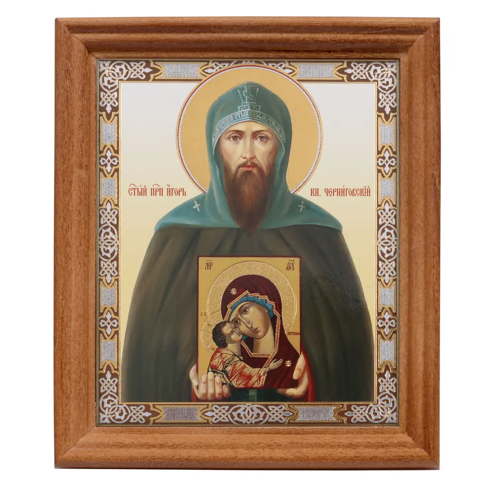 Icon in wooden frame №3 11×13 double embossing Igor, Prince of Chernigov 3