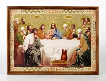 Picture 30×40 print on canvas “Gold-look” in brown frame №7