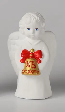 მფარველი ანგელოზი თაბაშირის ქანდაკება სააღდგომო ზარაკით