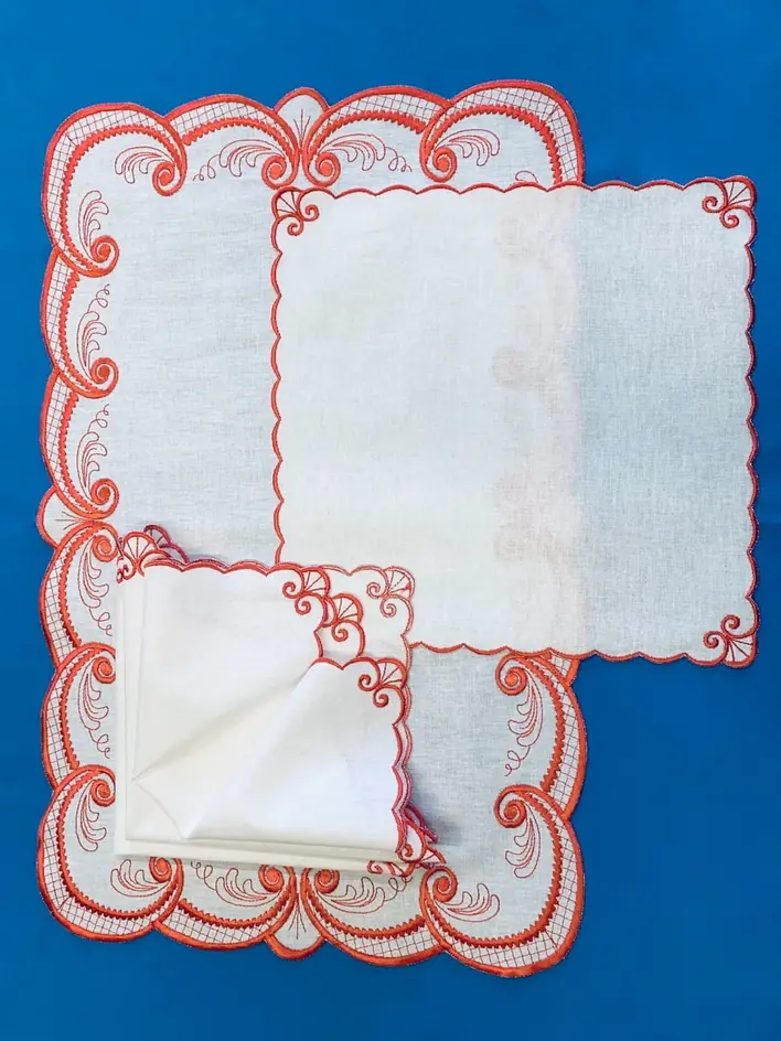 Church napkin p / linen 50×30 + 4 napkins 25×25 machine embroidery №2