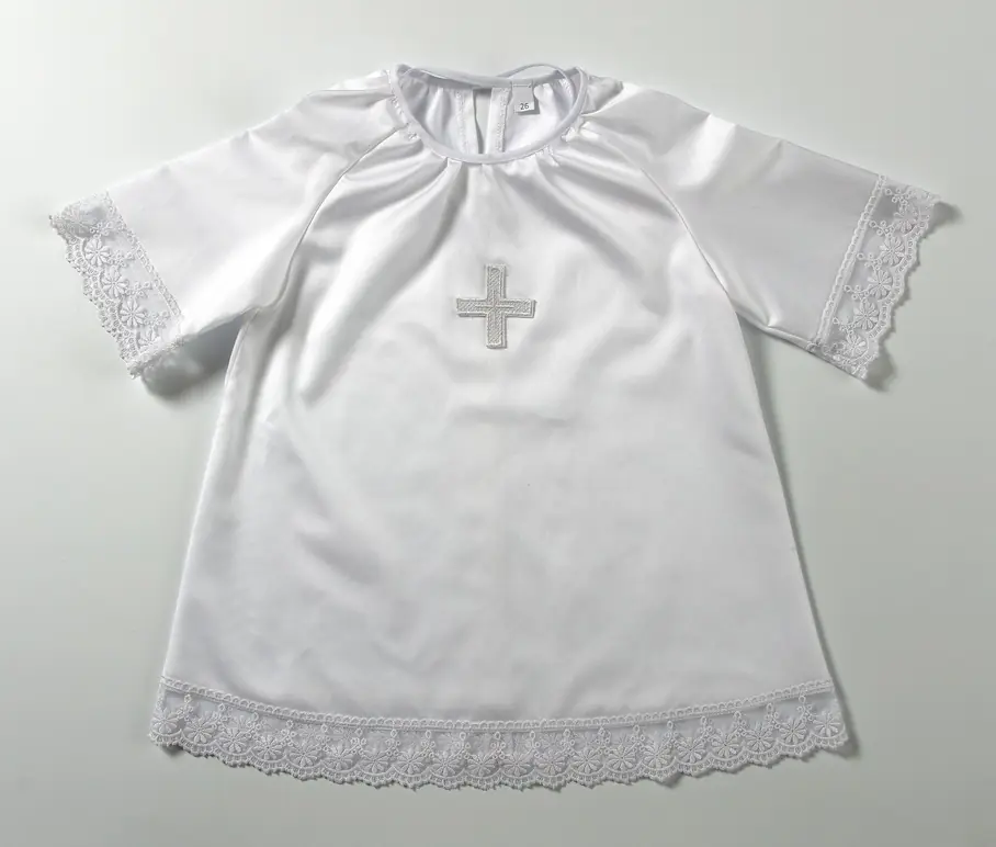 Baptismal shirt for girl №2 white