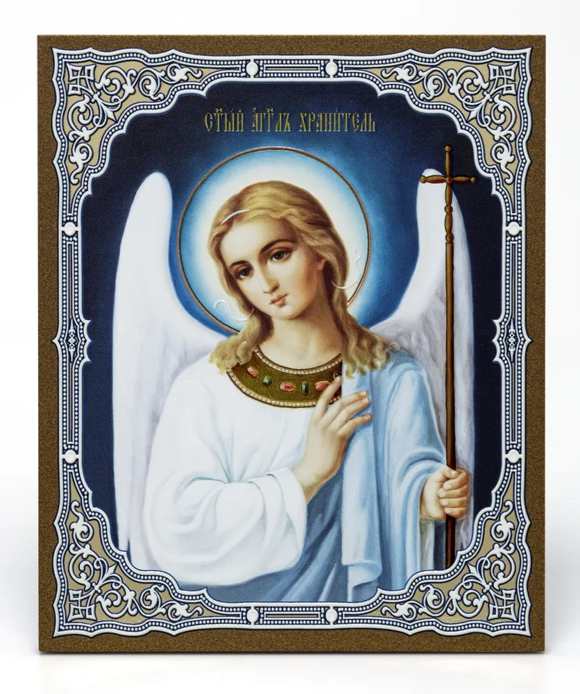 Icon on board 18×24 3D print, varnish Guardian Angel 2