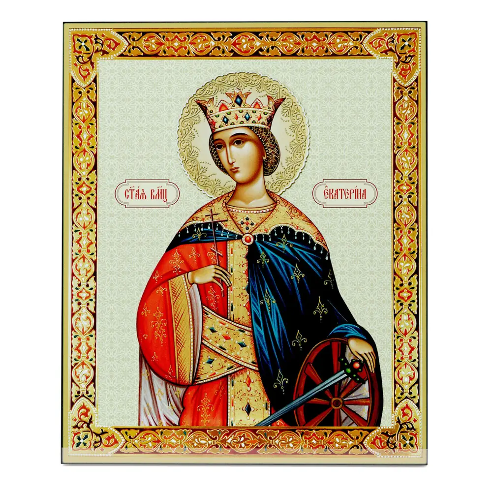 Icon on board 33×40 3D print, varnish Catherine