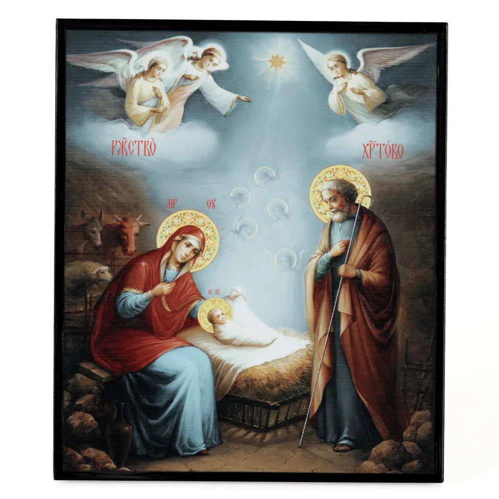 Icon on board 22×26 3D print, varnish Nativity of Christ 9