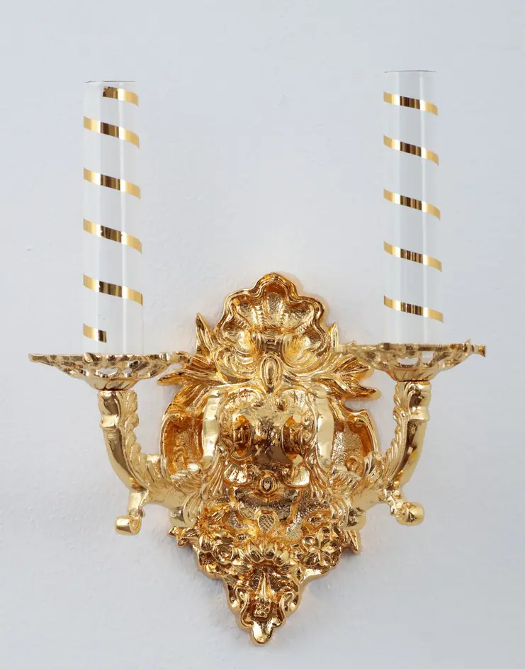 Vigil lamp 2 candles medium gilding