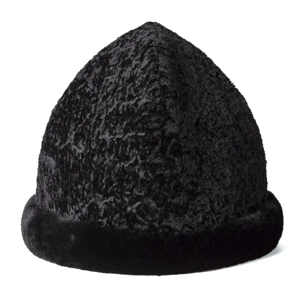 Women's skufia winter fur natural, trim mouton