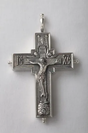 Cross reliquary large silver