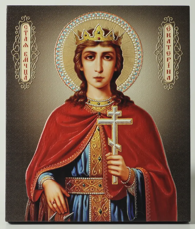 Icon on board 22×26 3D print, varnish Catherine 2
