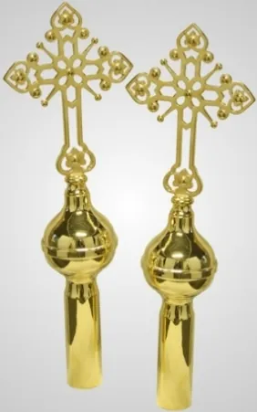 Finial on banners gilding / pair