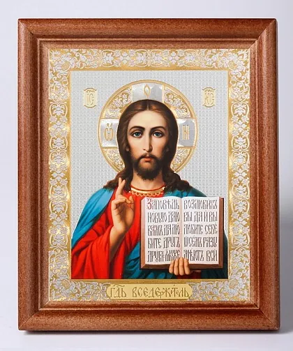 Icon in wooden frame №1 11×13 double embossing Saviour 1