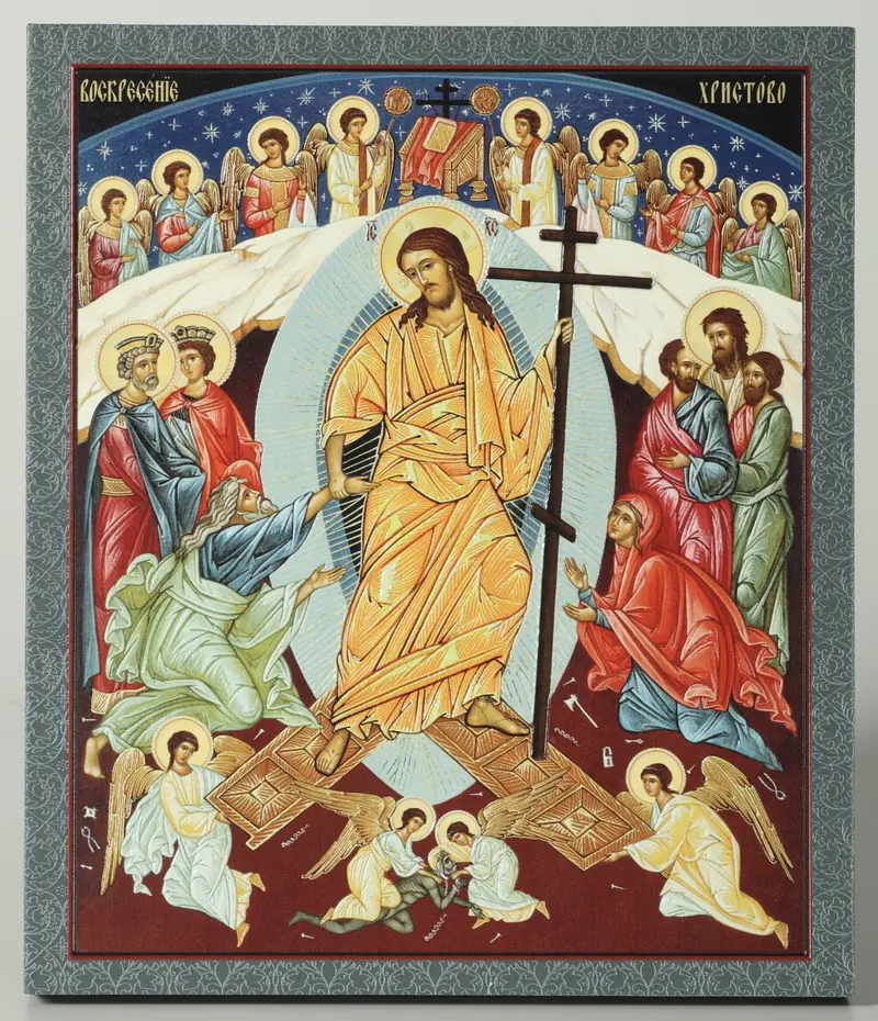 Icon on board 22×26 3D print, varnish Resurrection of Christ 1
