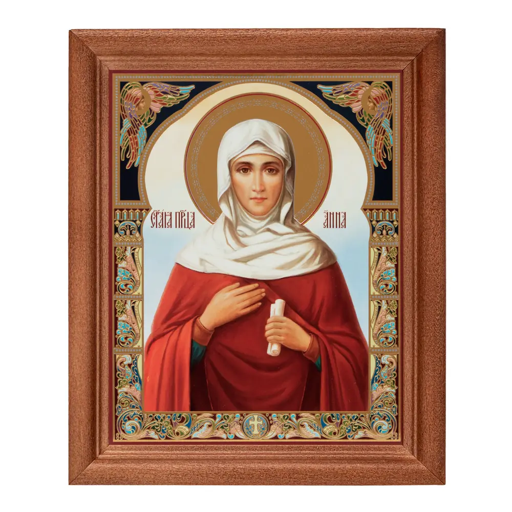 Icon in wooden frame №1 11×13 double embossing Anna the Prophetess 3