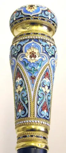 Staff №14 one-piece silver filigree, enamel / gilding