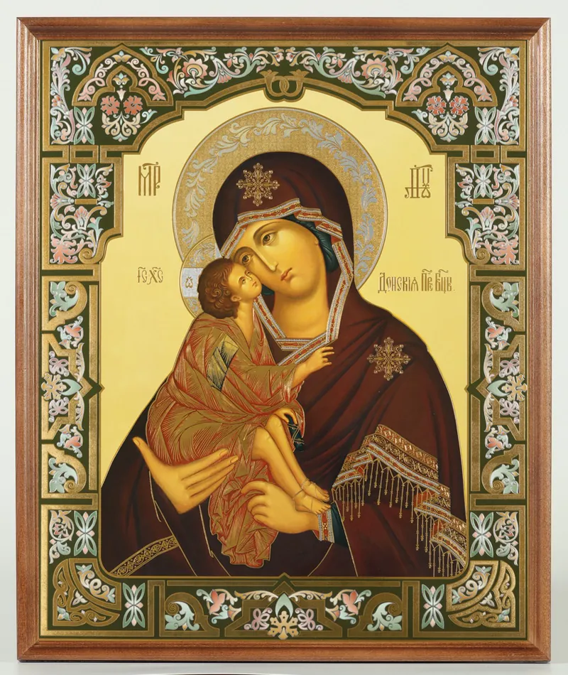 Icon in wooden frame №1 30×40 double embossing, packaging Don Mother of God 2