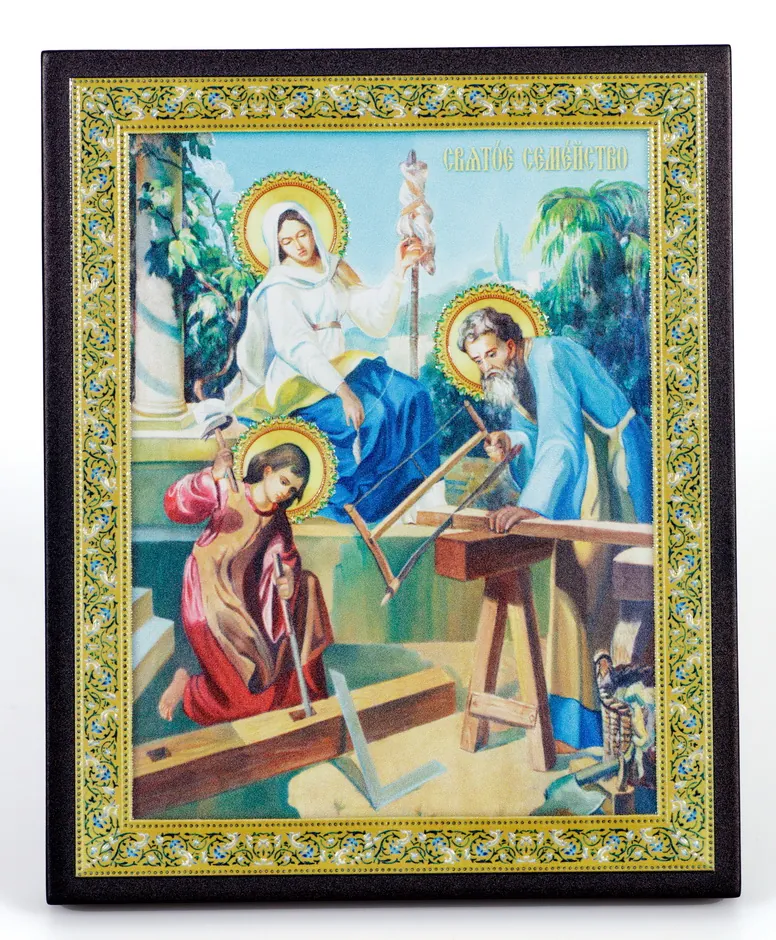 Icon on board 13×15 3D print, varnish Holy Family 1