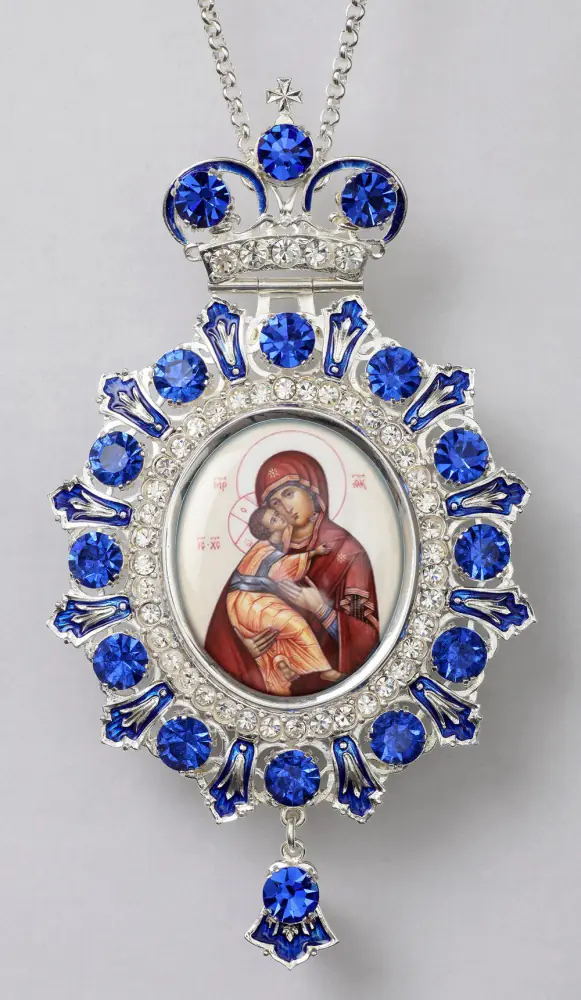 Panagia №180 silver enamel