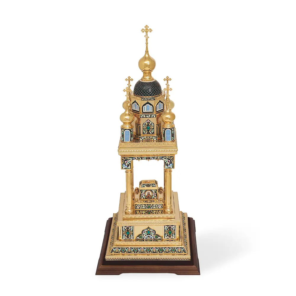 Tabernacle jewellery large enamel, enamel miniature / gilding